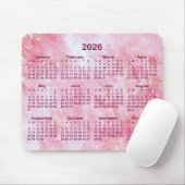 Pink Glitter Marble 2026 Calendar マウスパッド (マウス)
