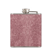 Pink Glitter Monogram Flask Chic フラスク (裏面)