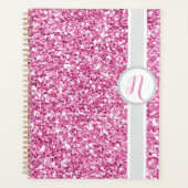 Pink Glitter Monogram Planner プランナー手帳 (正面)