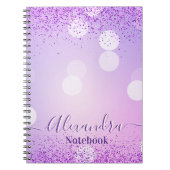 Pink Glitter Pastel Circles Custom ノートブック (正面)