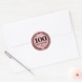  Pink Glitter Style 100 Anniversary Business Logo ラウンドシール (封筒)