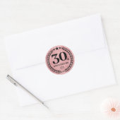  Pink Glitter Style 30th Anniversary Business Logo ラウンドシール (封筒)