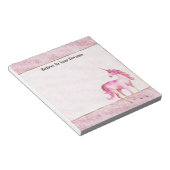 Pink Glitz Glitter Unicorn ノートパッド (アングル)