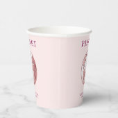Pink Globe Passport Travel Baby Shower 紙コップ (右)
