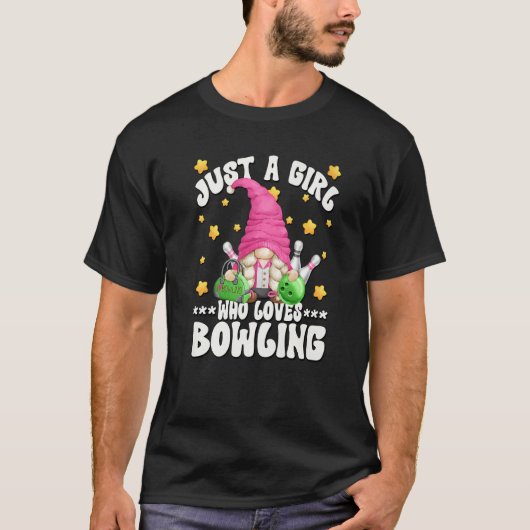 Pink Gnome Bowler Graphic For Just A Girl Who Love Tシャツ (正面)
