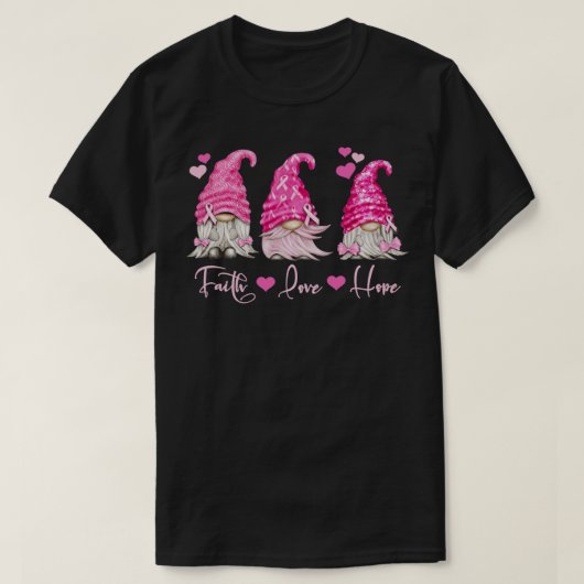 Pink Gnome Breast Cancer Awareness Tシャツ (デザイン正面)
