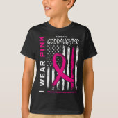 Pink Goddaughter Breast Cancer Flag Front And Ck G Tシャツ (正面)