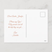 Pink Godmother Proposal Girl Photo & Floral Wreath シーズンポストカード (裏面)