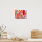 Pink Gold Abstract Preppy Dorm Decor ポスター (キッチン)