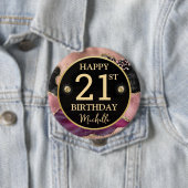 Pink Gold Agate Glitter Birthday Badge 缶バッジ (インサイチュ)