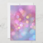 Pink Gold and Blue Bokeh 50th Birthday 招待状 (裏面)