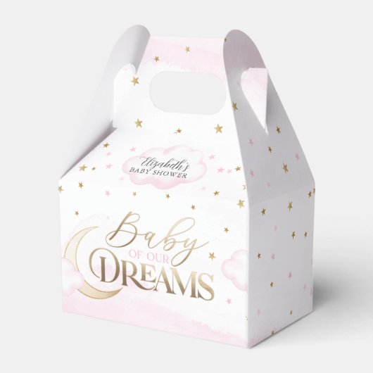 Pink Gold Baby of our Dreams Baby Shower フェイバーボックス (裏面サイド)