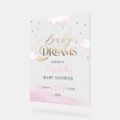 Pink Gold Baby of our Dreams Baby Shower Welcome アクリルサイン (傾斜)