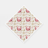 Pink Gold Bauble Luxury Christmas Holiday スタンダードランチョンナプキン (角)