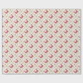 Pink Gold Bauble Luxury Christmas Holiday Pattern ラッピングペーパー (フラット)