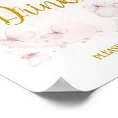 Pink & Gold Birthday Drinks Table Sign ポスター (角)