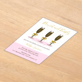 Pink Gold Brunch and Bubbly Bridal Shower アクリル招待状 (レイダウン)