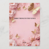 Pink Gold Butterfly Garden Invite 招待状 (裏面)