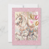 Pink & Gold Carousel Party Digital Download Invite 招待状 (正面)