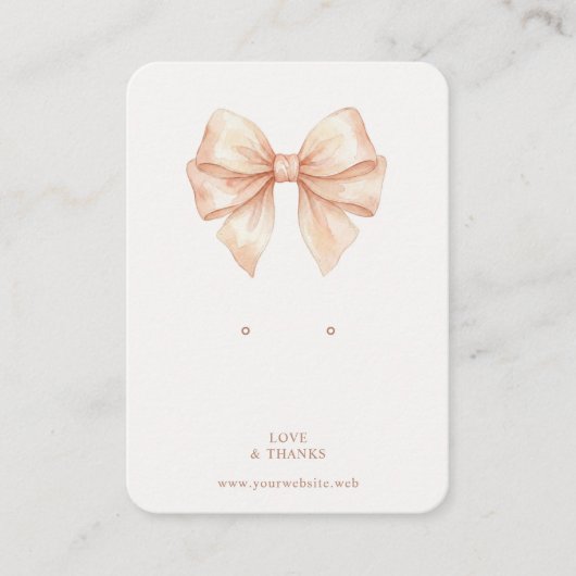 Pink & Gold Coquette Bow QR Jewelry Display TMF26 名刺 (正面)