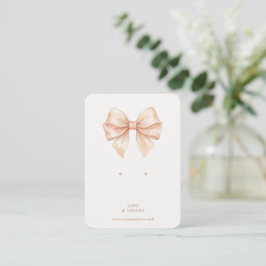 Pink & Gold Coquette Bow QR Jewelry Display TMF26 名刺 (スタンド正面)