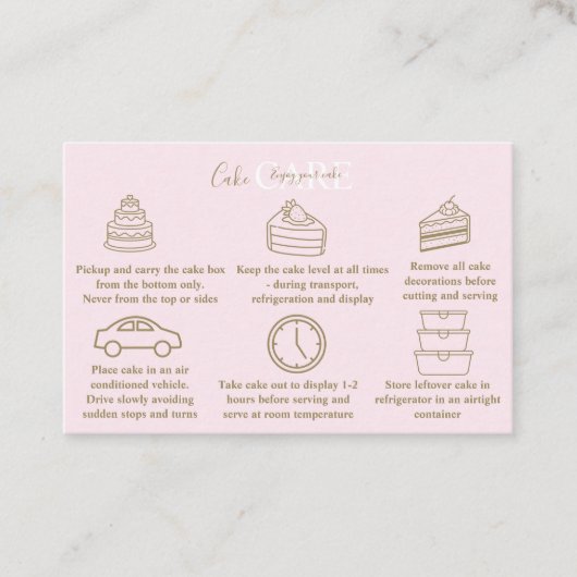 Pink Gold Crown Minimal Cake Care  名刺 (正面)