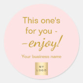 Pink gold customer shopping business logo wrapping ラウンドシール (正面)