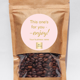 Pink gold customer shopping business logo wrapping ラウンドシール