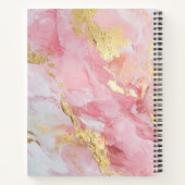 Pink & Gold Elegant Paint Purple Name ノートブック (裏面)