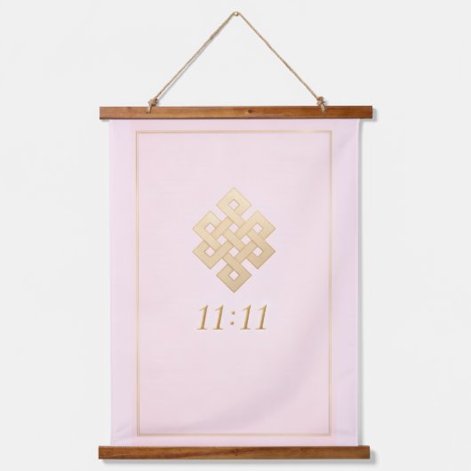 Pink & Gold Eternal Knot Hanging Tapestry 吊り下げ型タペストリー (正面)