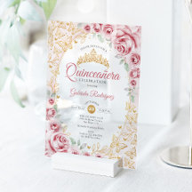 Pink Gold Floral Quinceanera