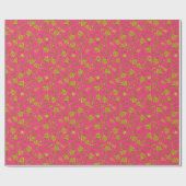 Pink & Gold Floral Wrapping Paper ラッピングペーパー (フラット)