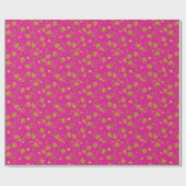 Pink & gold floral wrapping paper ラッピングペーパー (フラット)