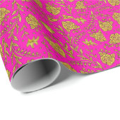 Pink & gold floral wrapping paper ラッピングペーパー (ロールコーナー)