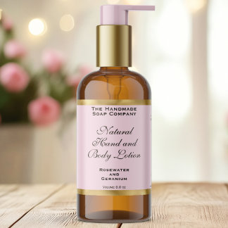 Pink & Gold Foil Cosmetics Bottle Label 長方形シール
