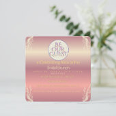 Pink & Gold Foliage Bride to Be Invitation | Chic  招待状 (スタンド正面)