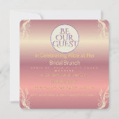 Pink & Gold Foliage Bride to Be Invitation | Chic  招待状 (正面)