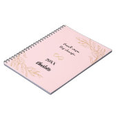 Pink gold foliage inspirational quote ノートブック (左側)