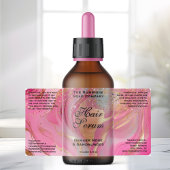 Pink Gold Glitter Cosmetics Dropper Bottle Label ラベル