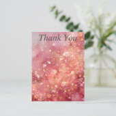 Pink & Gold Glitter Thank You Card ポストカード (スタンド正面)
