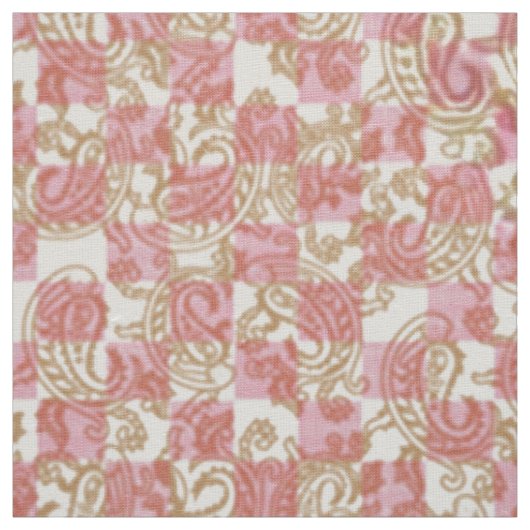 Pink Gold Gradient. Geometric Wallpaper ファブリック (見本)