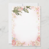 Pink Gold Little Cookie Floral Girl Baby Shower 招待状 (裏面)