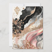 Pink Gold Marble Floral Elegant Wedding 招待状 (裏面)