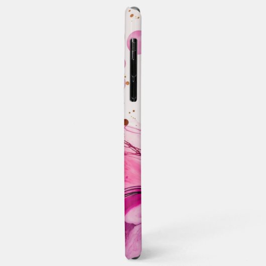pink gold marble glitter personalized name Case-Mate iPhoneケース (裏面/左)