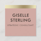 Pink Gold Metallic QR Code スクエア名刺 (正面)