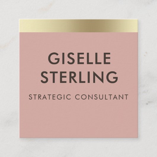 Pink Gold Metallic QR Code スクエア名刺 (正面)