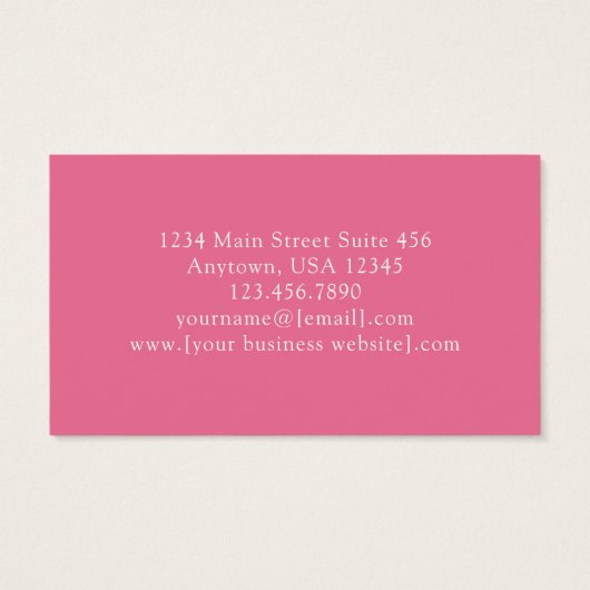 Pink Gold Modern Abstract Business Cards (裏面)