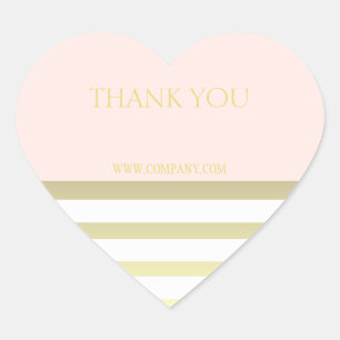 Pink & Gold PersonalまたはBusiness Thank You ハートシール