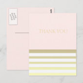 Pink & Gold PersonalまたはBusiness Thank You ポストカード (正面/裏面)