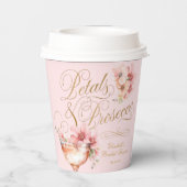 Pink Gold Petals and Prosecco Bridal Shower 紙コップ (裏面)